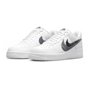 Nike Air Force 1 Low '07 Spray Paint Swoosh - White Black Grey - Image 2