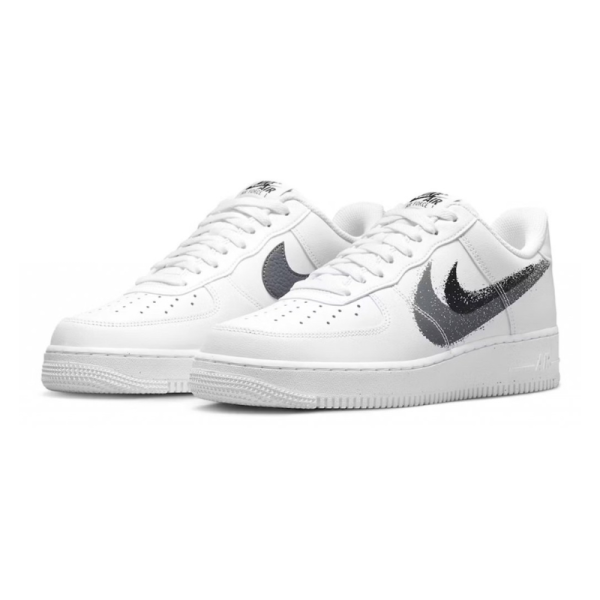 Nike Air Force 1 Low '07 Spray Paint Swoosh - White Black Grey - Image 2