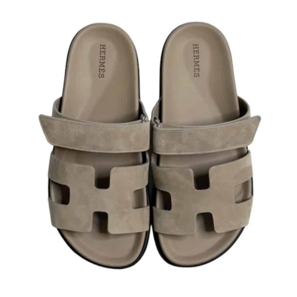 Hermes Chypre Sandal Beige Suede - Image 4