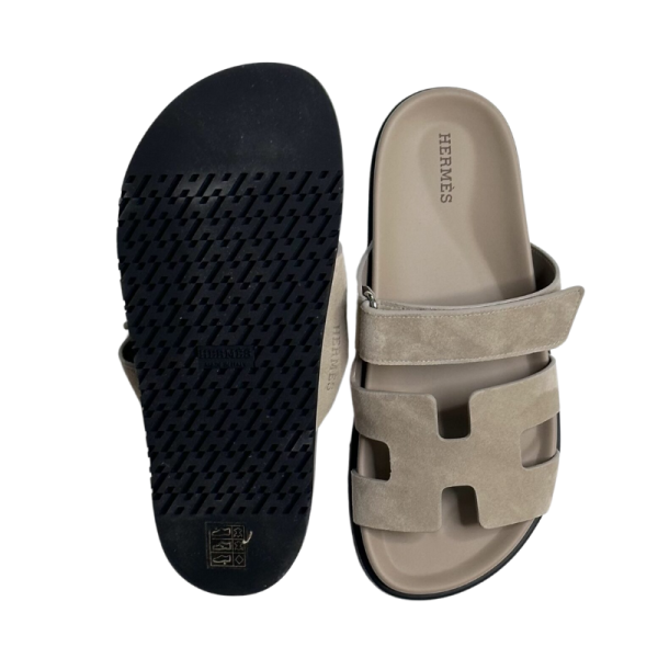 Hermes Chypre Sandal Beige Suede - Image 3