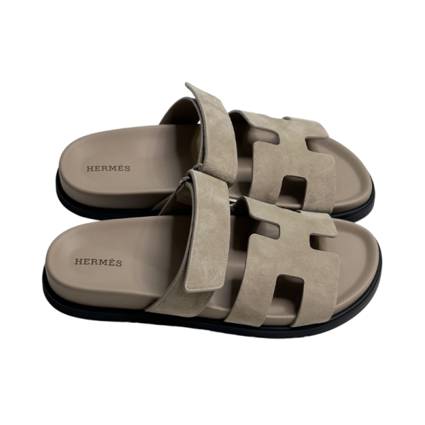 Hermes Chypre Sandal Beige Suede - Image 2
