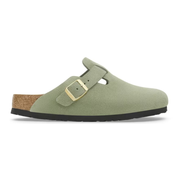 Birkenstock Boston Soft Footbed - Suede Green Tea