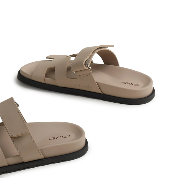 Hermes Chypre Sandal - Beige Mastic Calfskin Leather - Image 4