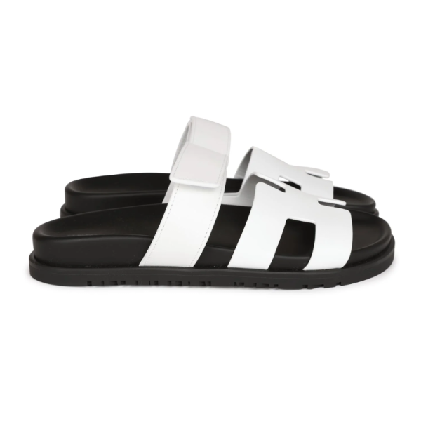 Hermes Chypre Sandals - White Palladium Hardware - Image 2