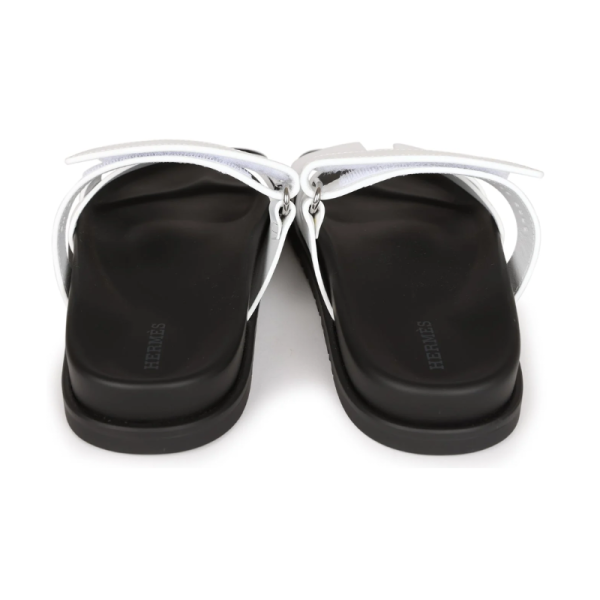 Hermes Chypre Sandals - White Palladium Hardware - Image 5