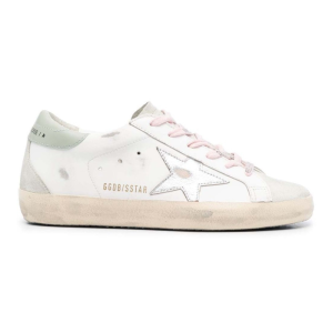 Golden Goose Super-Star Leather Sneakers - White Silver Aqua