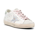 Golden Goose Super-Star Leather Sneakers - White Silver Aqua