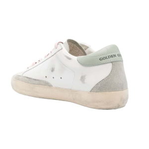 Golden Goose Super-Star Leather Sneakers - White Silver Aqua - Image 3