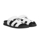 Hermes Chypre Sandals - White Palladium Hardware