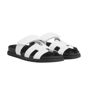Hermes Chypre Sandals - White Palladium Hardware - Image 2