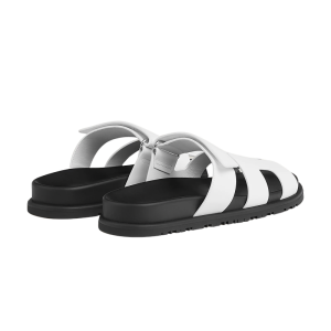 Hermes Chypre Sandals - White Palladium Hardware - Image 3