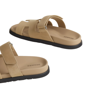 Hermes Chypre Sandal Beige Suede - Image 4