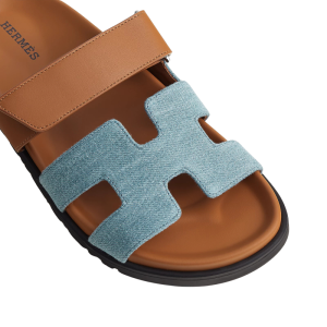 Hermes Chypre Sandal Bicolor/Denim - Image 5