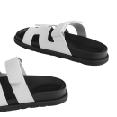 Hermes Chypre Sandals - White Palladium Hardware