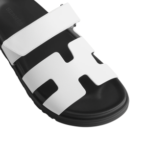 Hermes Chypre Sandals - White Palladium Hardware - Image 5