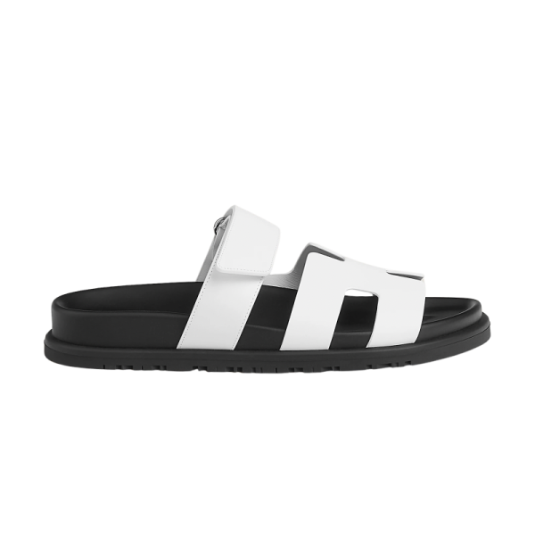 Hermes Chypre Sandals - White Palladium Hardware