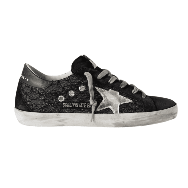 Baskets Superstar Paillettes Noir Argenté, Exclusivité Lulli